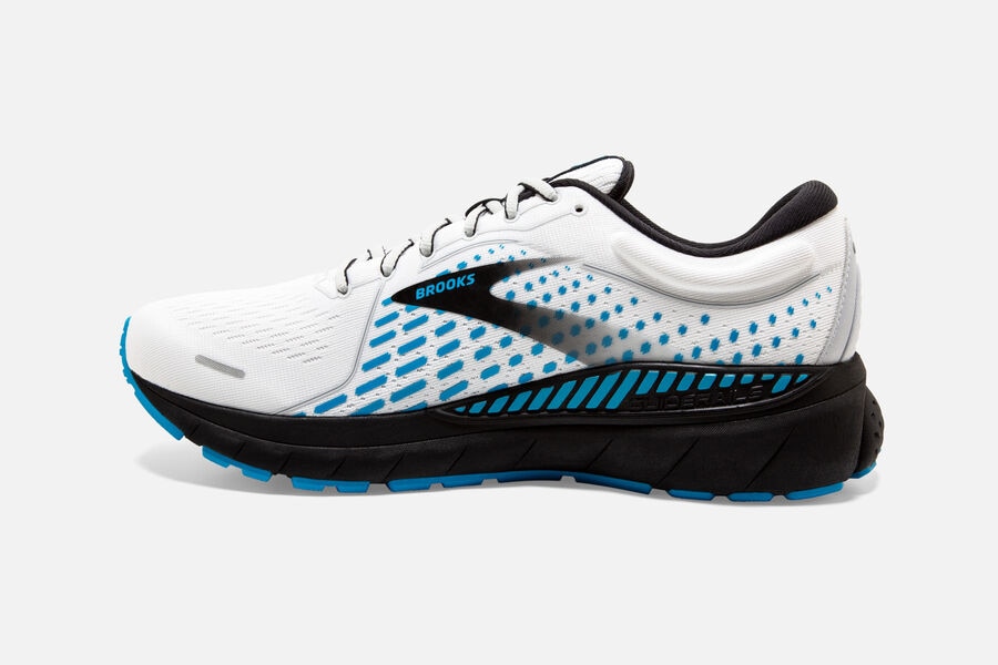 Brooks Running Shoes - Adrenaline GTS 21 Road Mens - White/Black/Blue - IHT-095674